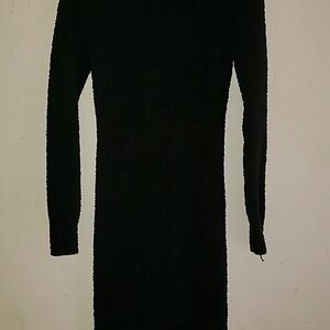 Women Long Black Sweater Dress. Size Meduim.  Worn Once